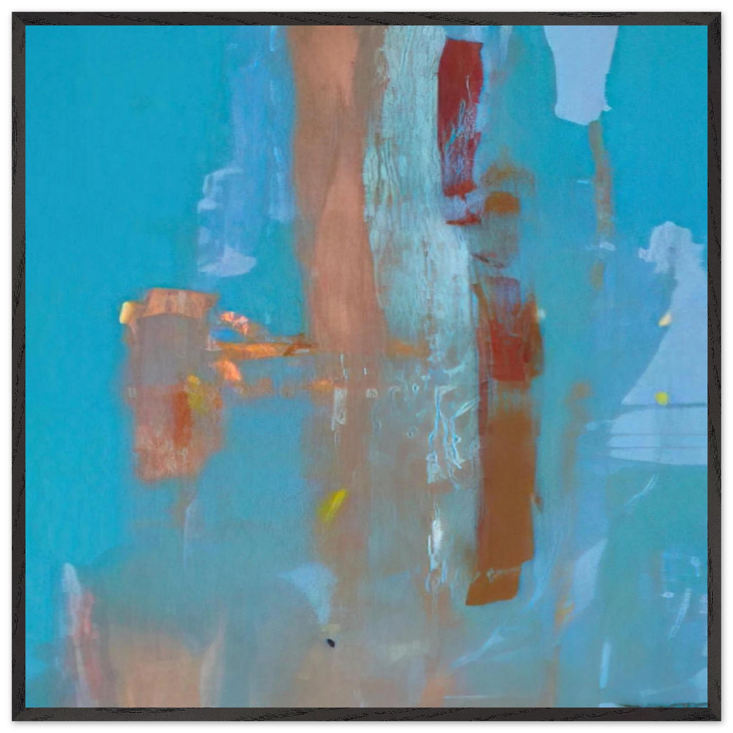 Helen Frankenthaler - In on Blue - 1976 Wall art - 60x80 cm / 24x32 inches - Premium Wooden Framed Poster With Fine Art Paper - Black frame