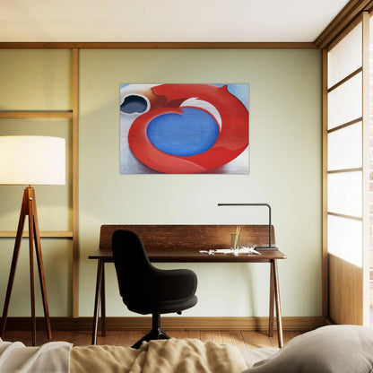 Goat's Horn With Red - Georgia O'Keeffe Brushed Aluminum Print - 70x100 cm / 28x40 inches | Georgia O'Keeffe Aluminum Print | Georgia O'Keeffe Prints