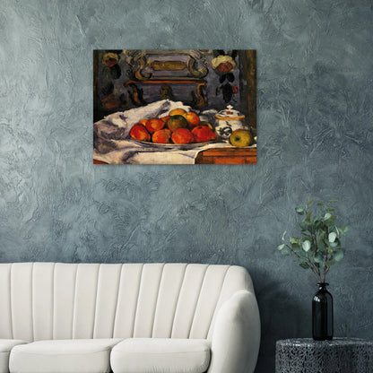 Dish of Apples - Paul Cézanne Brushed Aluminum Print - 70x100 cm / 28x40 inches | Paul Cézanne Aluminum Print | Paul Cézanne Prints
