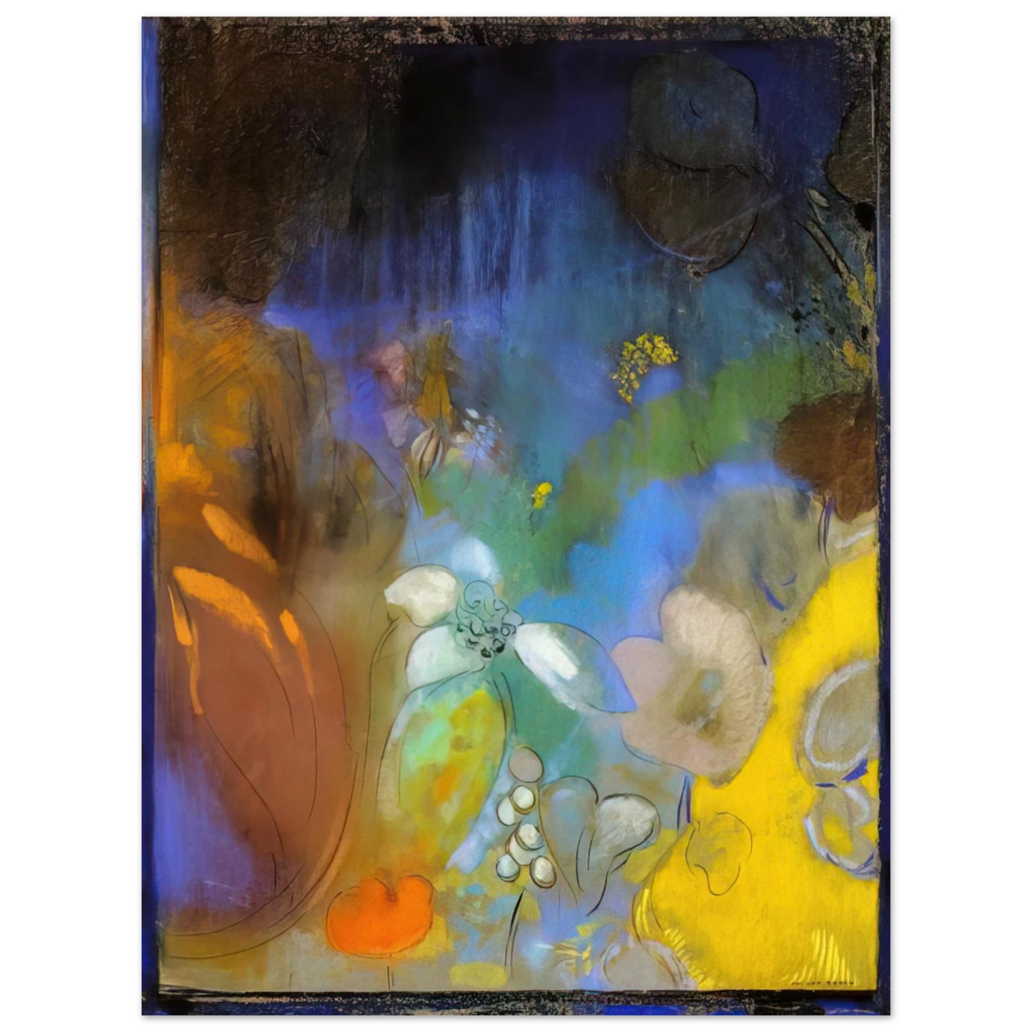 Odilon Redon - WOMAN IN PROFILE WITH FLOWERS Fine Art Poster - Default Title