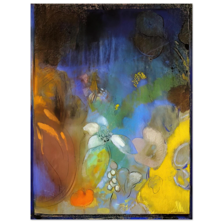 Odilon Redon - WOMAN IN PROFILE WITH FLOWERS  75x100 cm / 30x40inches Fine Art Poster