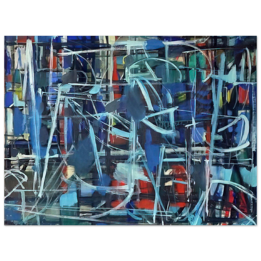 Robert Goodnough - Abstract in Blue - 1950 Fine Art Poster - Default Title