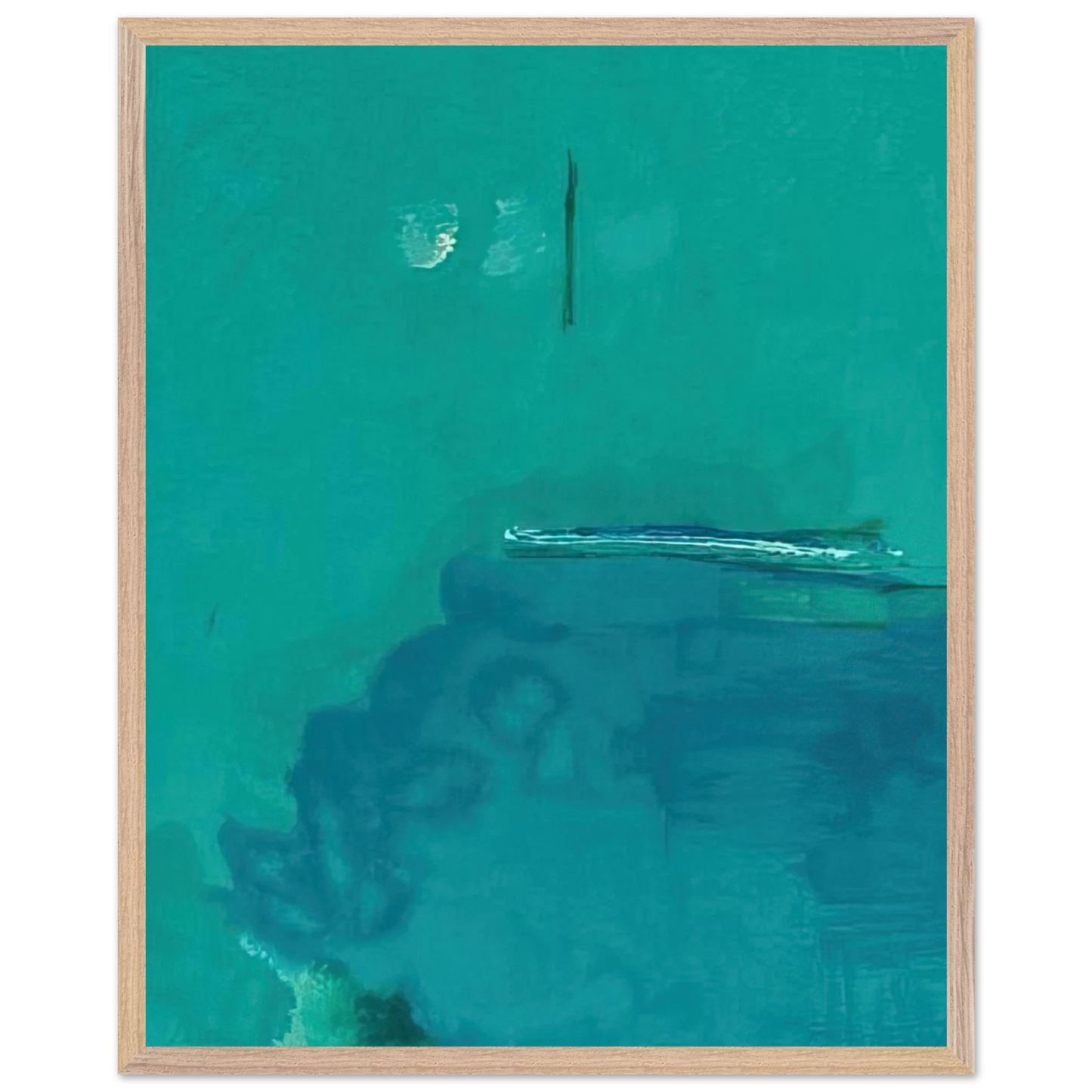 Helen Frankenthaler - Contentment Island - 2004 Wall art - 30x45 cm / 12x18 inches - Premium Wooden Framed Poster With Fine Art Paper - White frame