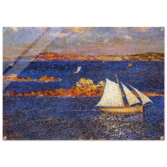NEAR THE ROCKS OF PER KIRIDEC 1889 - Theo van Rysselberghe Acrylic Print - 70x100 cm / 28x40″ inches | Theo van Rysselberghe Wall Art | Theo van Rysselberghe Prints