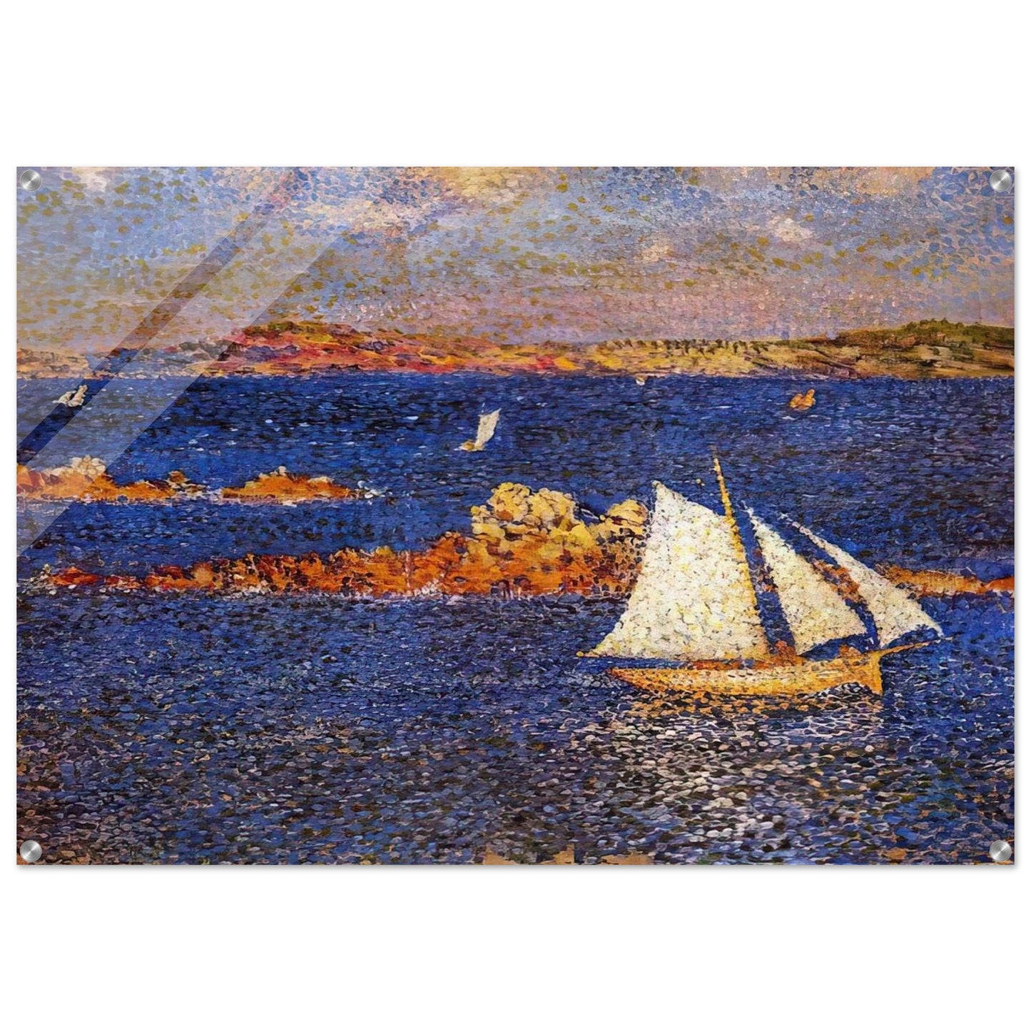 NEAR THE ROCKS OF PER KIRIDEC 1889 - Theo van Rysselberghe Acrylic Print - 70x100 cm / 28x40″ inches | Theo van Rysselberghe Wall Art | Theo van Rysselberghe Prints