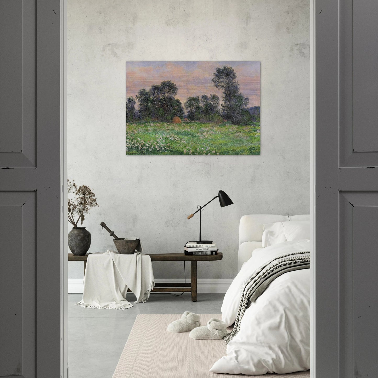 Meadow in Giverny - claude monet Brushed Aluminum Print - 70x100 cm / 28x40 inches | claude monet Aluminum Print | claude monet Prints