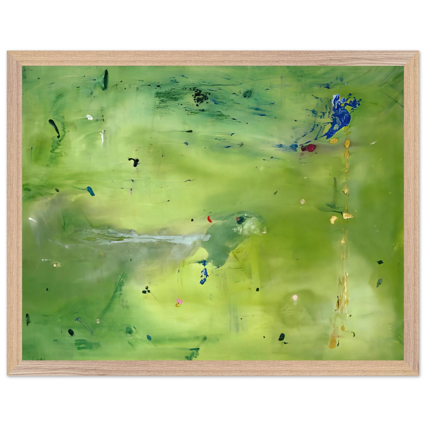 Helen Frankenthaler - A Green Thought in a Green Shade - 1981 Wall art - 45x60 cm / 18x24 Inches - Premium Wooden Framed Poster With Fine Art Paper - White frame
