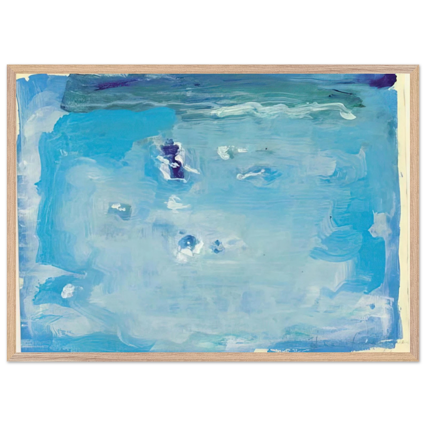 Helen Frankenthaler - Untitled - Color Field Painting, Lyrical Abstraction Wall art - 50x70 cm / 20x28 inches - Premium Wooden Framed Poster With Fine Art Paper - Wood frame