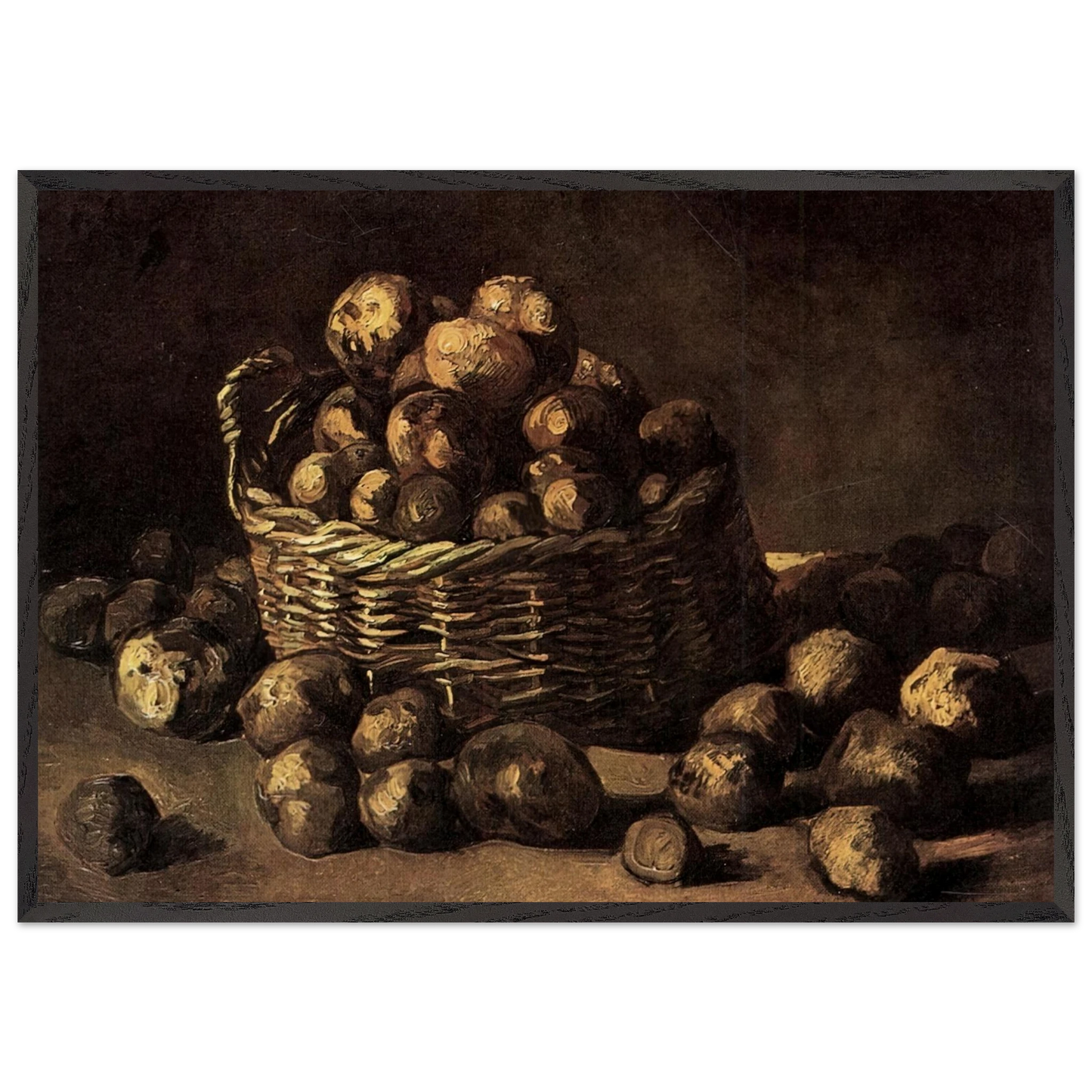 Basket of Potatoes - Vincent van Gogh Framed Art Print – Black Wooden Frame - Default Title - -Framed Art Print