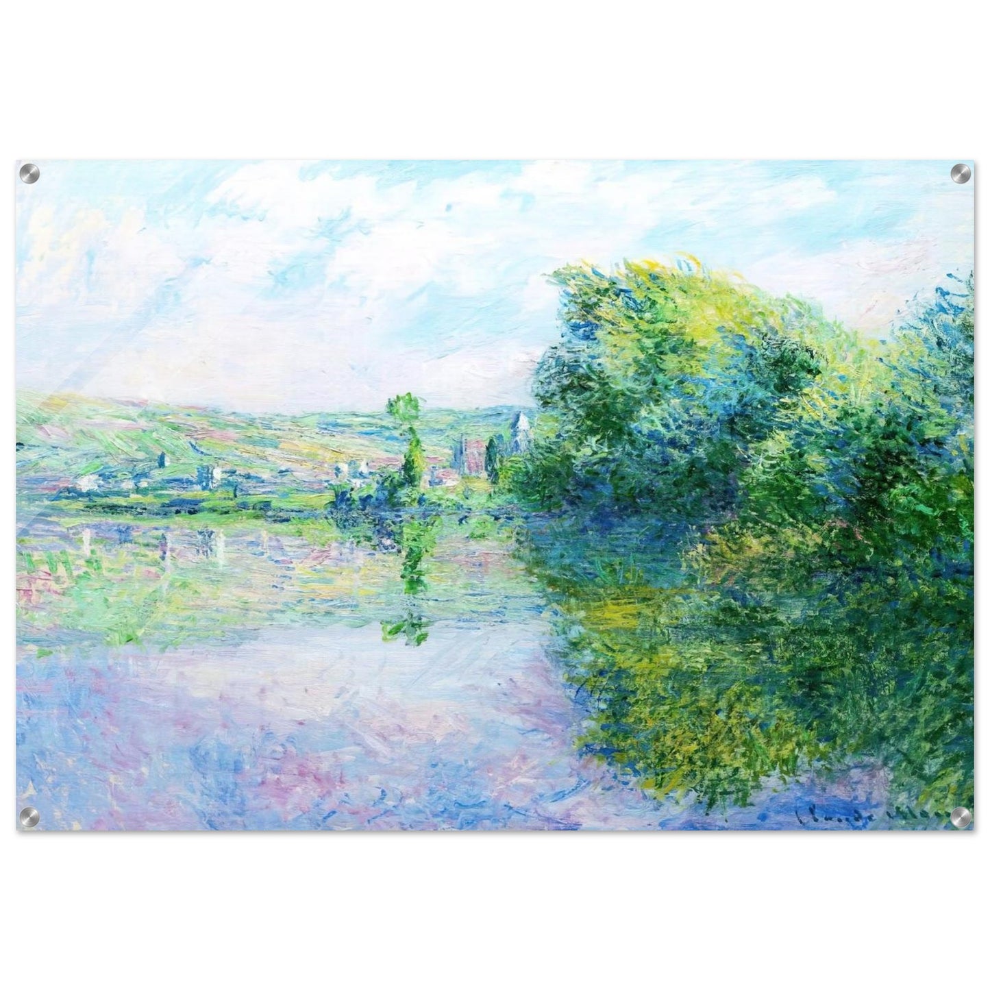 The Siene at Vetheuil - claude monet Acrylic Print - 70x100 cm / 28x40″ inches