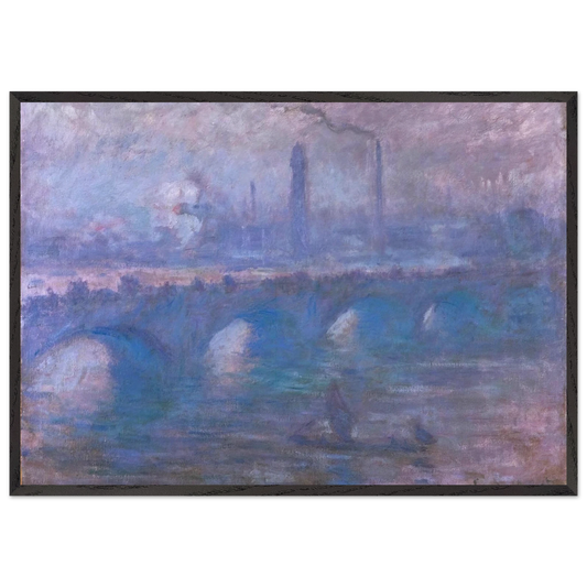 Waterloo Bridge Misty Morning - claude monet Framed Art Print – Black Wooden Frame - Default Title - -Framed Art Print