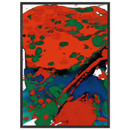 Untitled  SFP94-137  SFF 1807  - Sam Francis 70x100 cm / 28x40 inches Framed Art Print – Black Wooden Frame