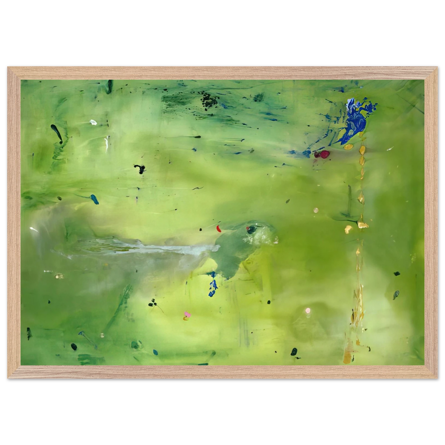 Helen Frankenthaler - A Green Thought in a Green Shade - 1981 Wall art - 40x50 cm / 16x20 Inches - Premium Wooden Framed Poster With Fine Art Paper - Wood frame