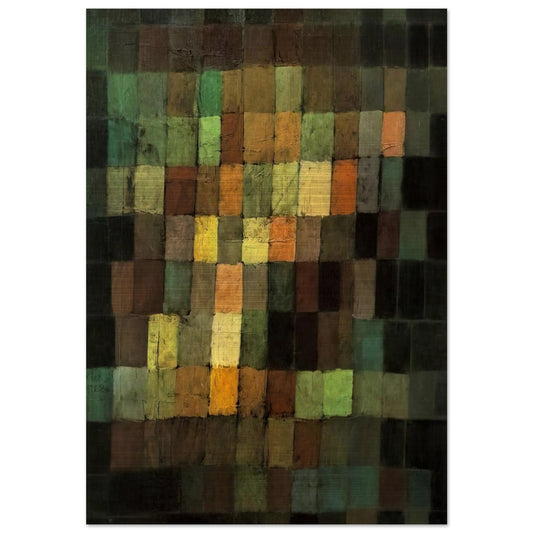 ANCIENT SOUND ABSTRACT ON BLACK BACKGROUND 1925 - Paul Klee Brushed Aluminum Print - 70x100 cm / 28x40 inches | Paul Klee Aluminum Print | Paul Klee Prints