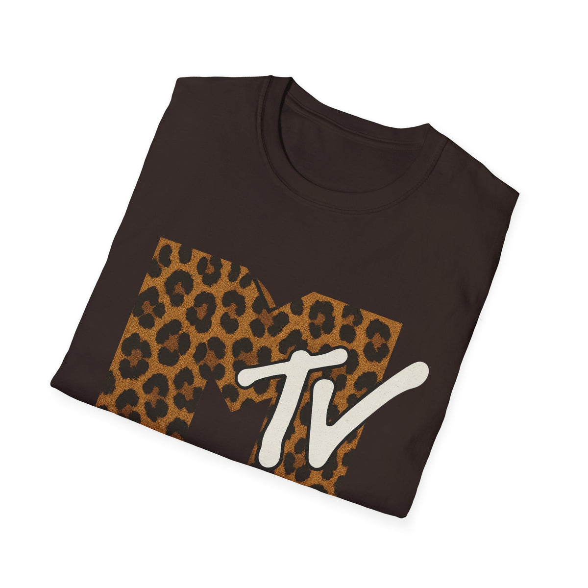 Vintage MTV Cheetah Print Graphic T-Shirt Retro Music Television 80s 90s Throwback Band Tee Unisex Animal Print Rock Shirt