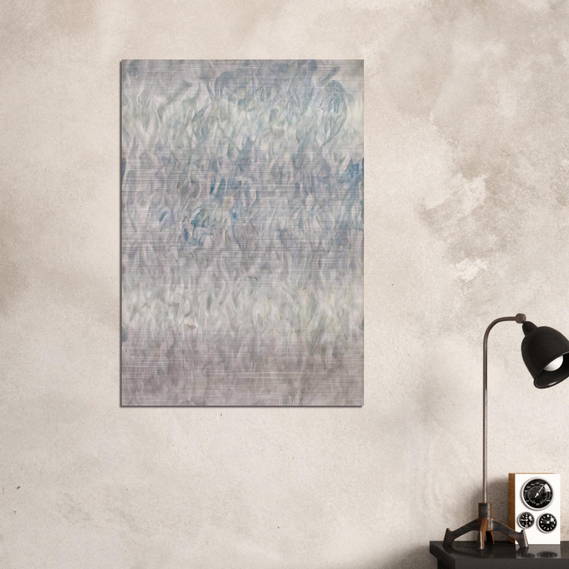 Amerika  Grey Blue  - Sam Francis Brushed Aluminum Print - 70x100 cm / 28x40 inches | Sam Francis Aluminum Print | Sam Francis Prints