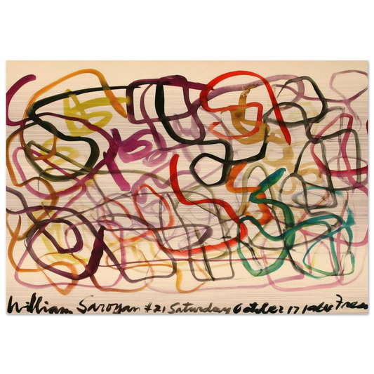 #21 Saturday October 17, 1964 Fresno - 1964 - William Saroyan Brushed Aluminum Print - 70x100 cm / 28x40 inches | William Saroyan Aluminum Print | William Saroyan Prints