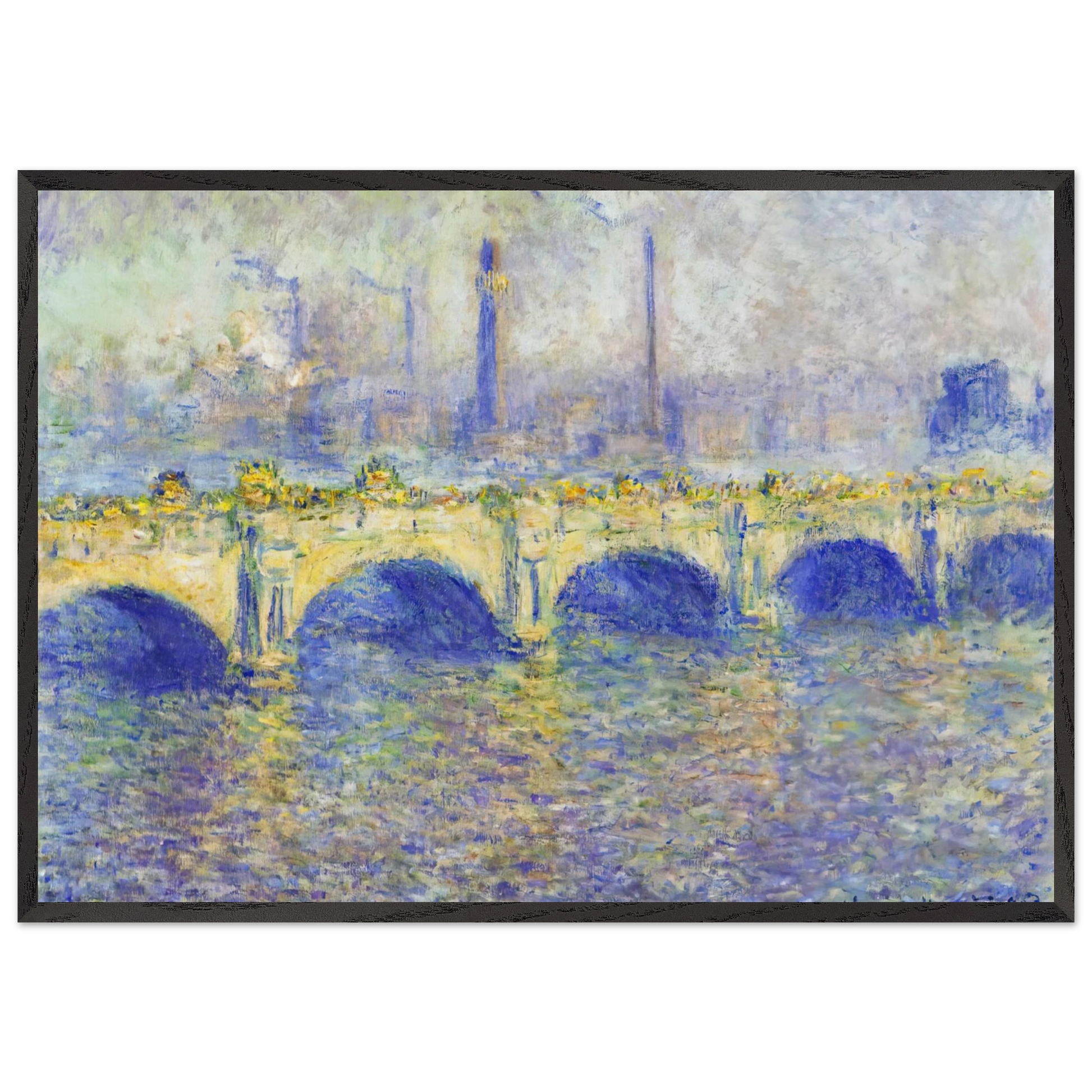 Waterloo Bridge Effect of the Sun - claude monet Framed Art Print – Black Wooden Frame - Default Title - -Framed Art Print