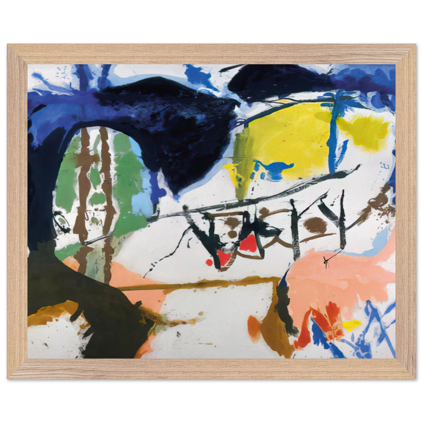Helen Frankenthaler - Acres - 1959 Wall art - A2 (42 x 59.4  cm) - Premium Wooden Framed Poster With Fine Art Paper - Black frame