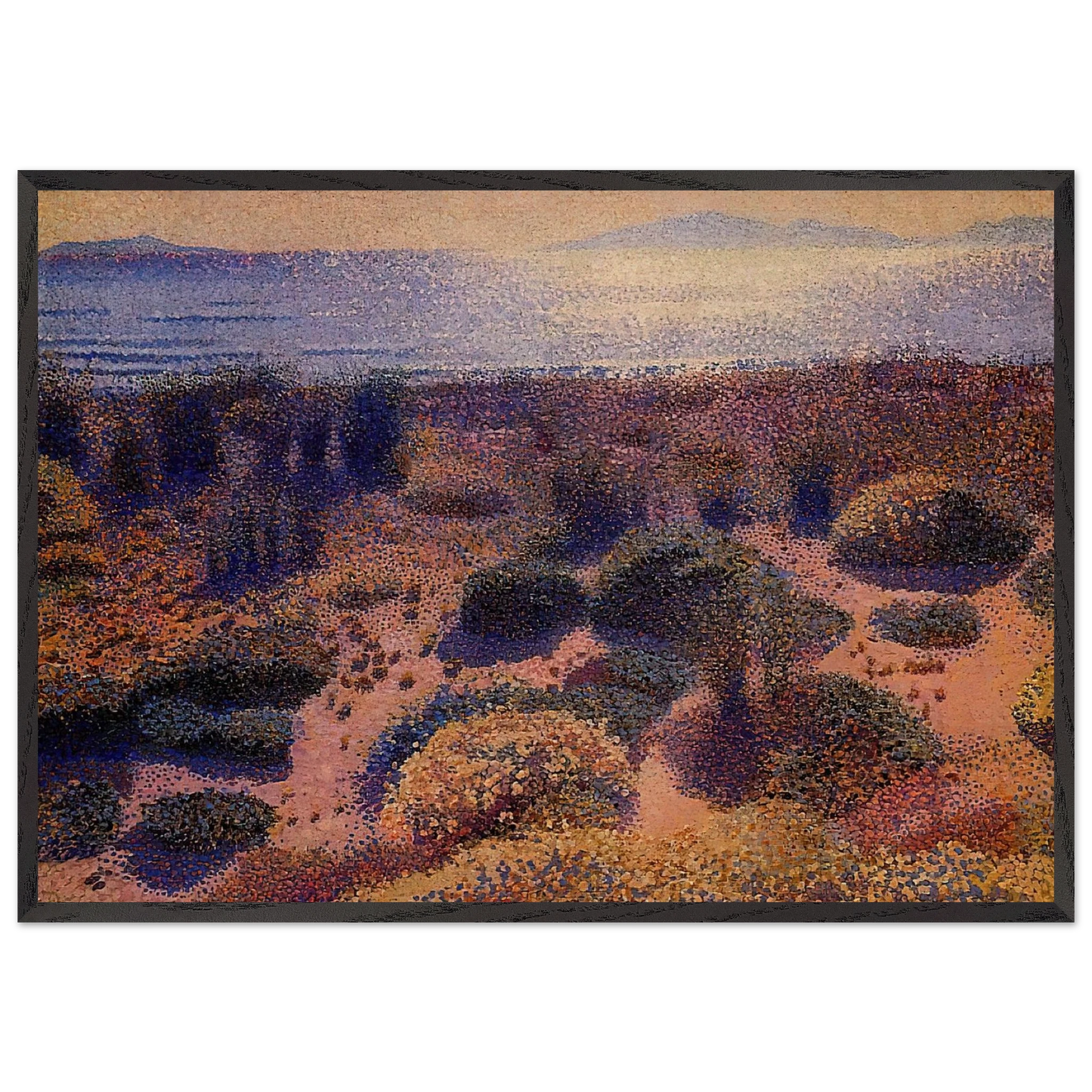 Plage de la Vignassa - Henri-Edmond Cross Framed Art Print – Black Wooden Frame - Default Title - -Framed Art Print