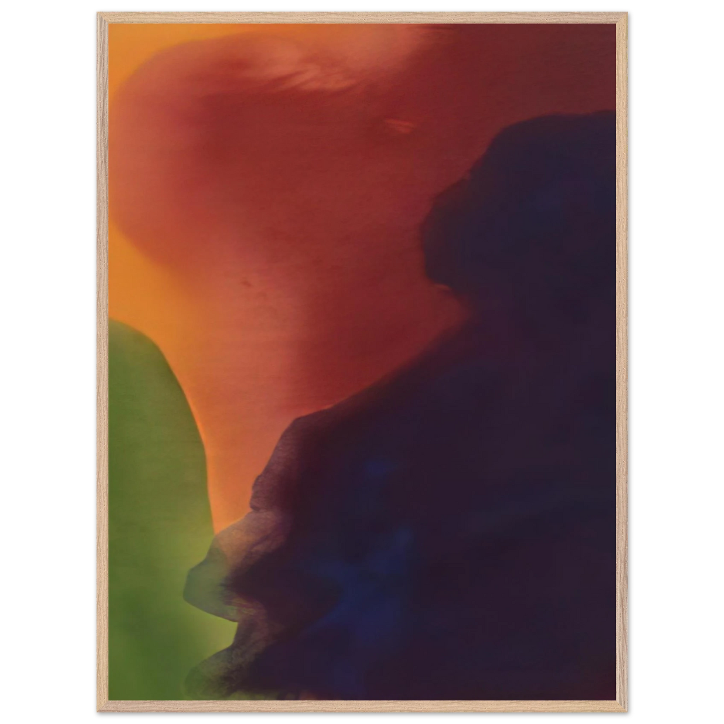 Helen Frankenthaler - Blue Atmosphere III - 1963 Wall art - A1 (59.4 x 84.1  cm) - Premium Wooden Framed Poster With Fine Art Paper - Wood frame