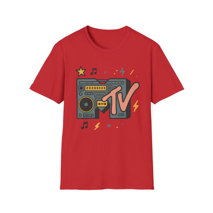 Retro MTV Vintage Cheetah Print Music Television Graphic Tee 80s 90s Throwback Unisex Band Shirt Animal Print Rock Style T-Shirt
