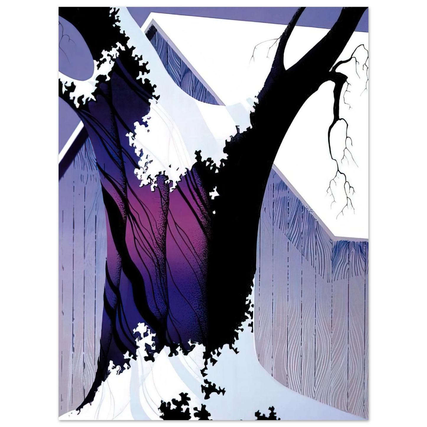 Eyvind Earle - Violet Tree and Barn Fine Art Poster - Default Title