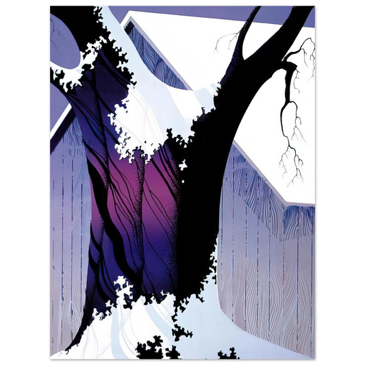 Eyvind Earle - Violet Tree and Barn Fine Art Poster - Default Title
