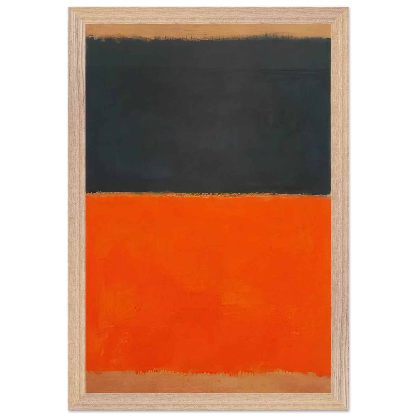 Mark Rothko - Green and Tangerine on Red - 1956 Wall Art - 21x29.7 cm / 8x12" - Premium Wooden Framed Poster With Fine Art Paper - Black frame