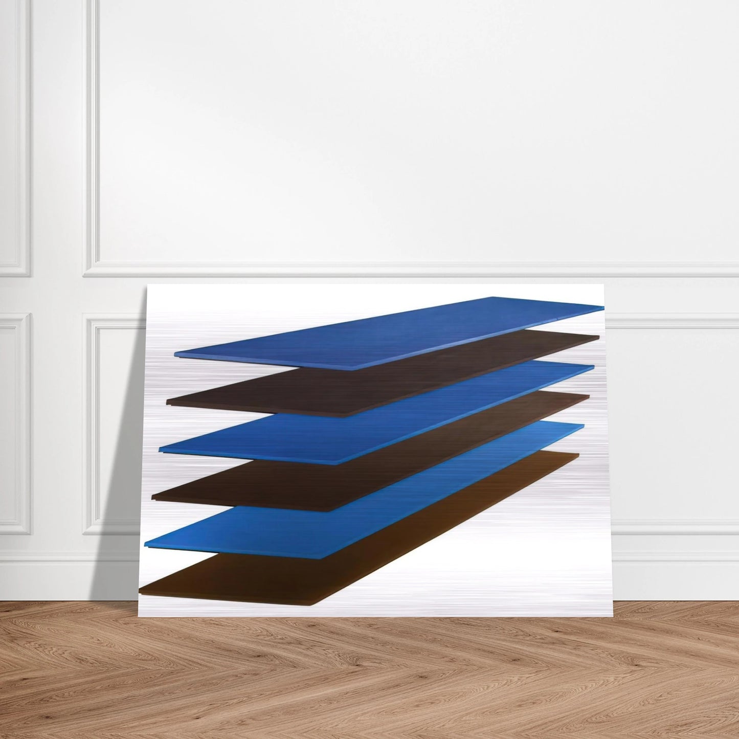 Brown and Blue Plank - 1968 - Thomas Downing Brushed Aluminum Print - 70x100 cm / 28x40 inches | Thomas Downing Aluminum Print | Thomas Downing Prints