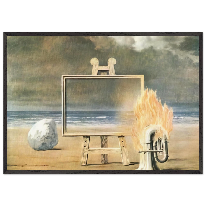 THE FAIR CAPTIVE 1947 - Rene Magritte 70x100 cm / 28x40 inches Framed Art Print – Black Wooden Frame