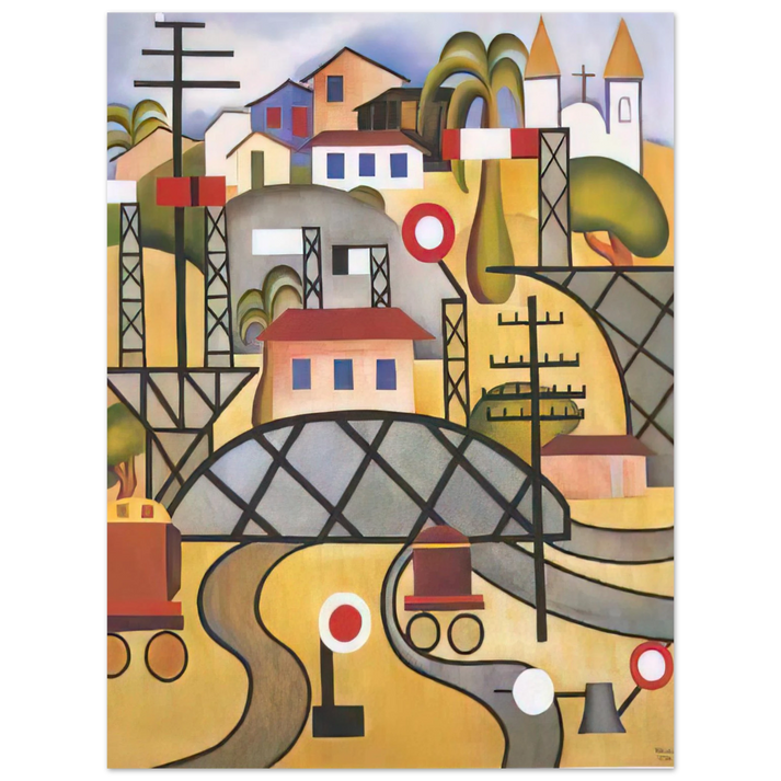 Tarsila do Amaral - E.F.C.B. Estrada de Ferro Central do Brasil  75x100 cm / 30x40inches Fine Art Poster