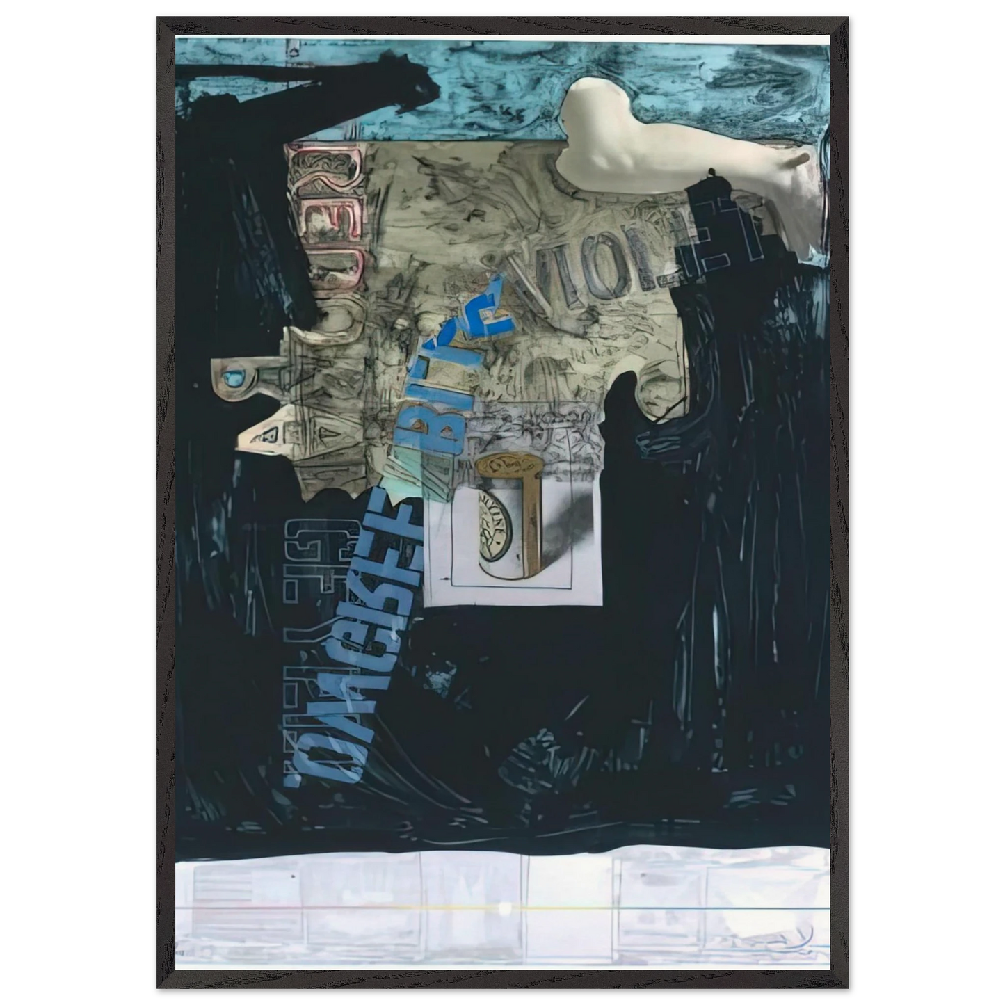 DECOY 1971 - Jasper Johns Framed Art Print – Black Wooden Frame - Default Title - -Framed Art Print