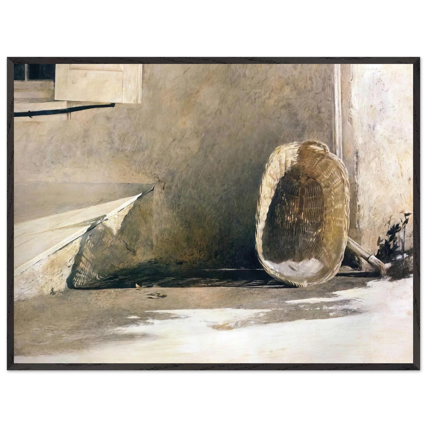 Andrew Wyeth - MONDAY MORNING Wall Art - 60x80 cm / 24x32 inches - Premium Wooden Framed Poster With Fine Art Paper - White frame