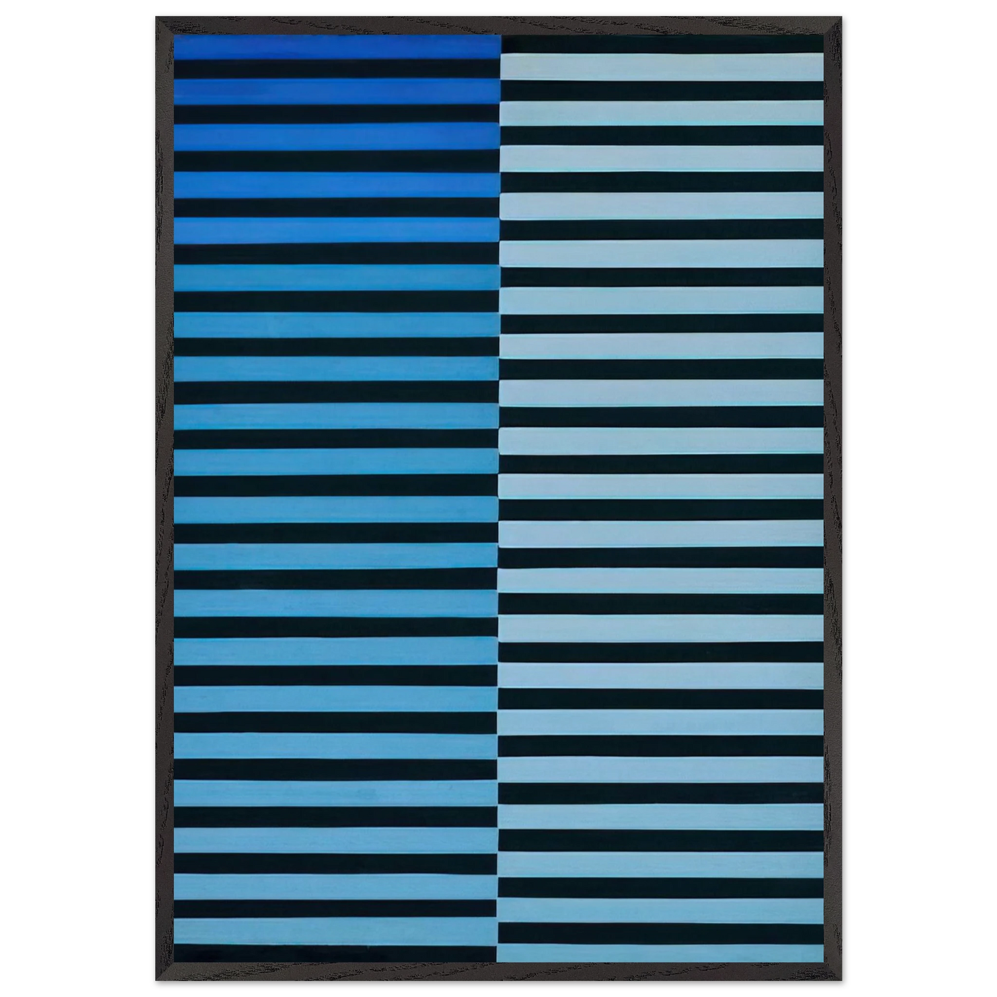 Ricerca del colore azzurro su nero - 1968 - Dadamaino Framed Art Print – Black Wooden Frame - Default Title - -Framed Art Print