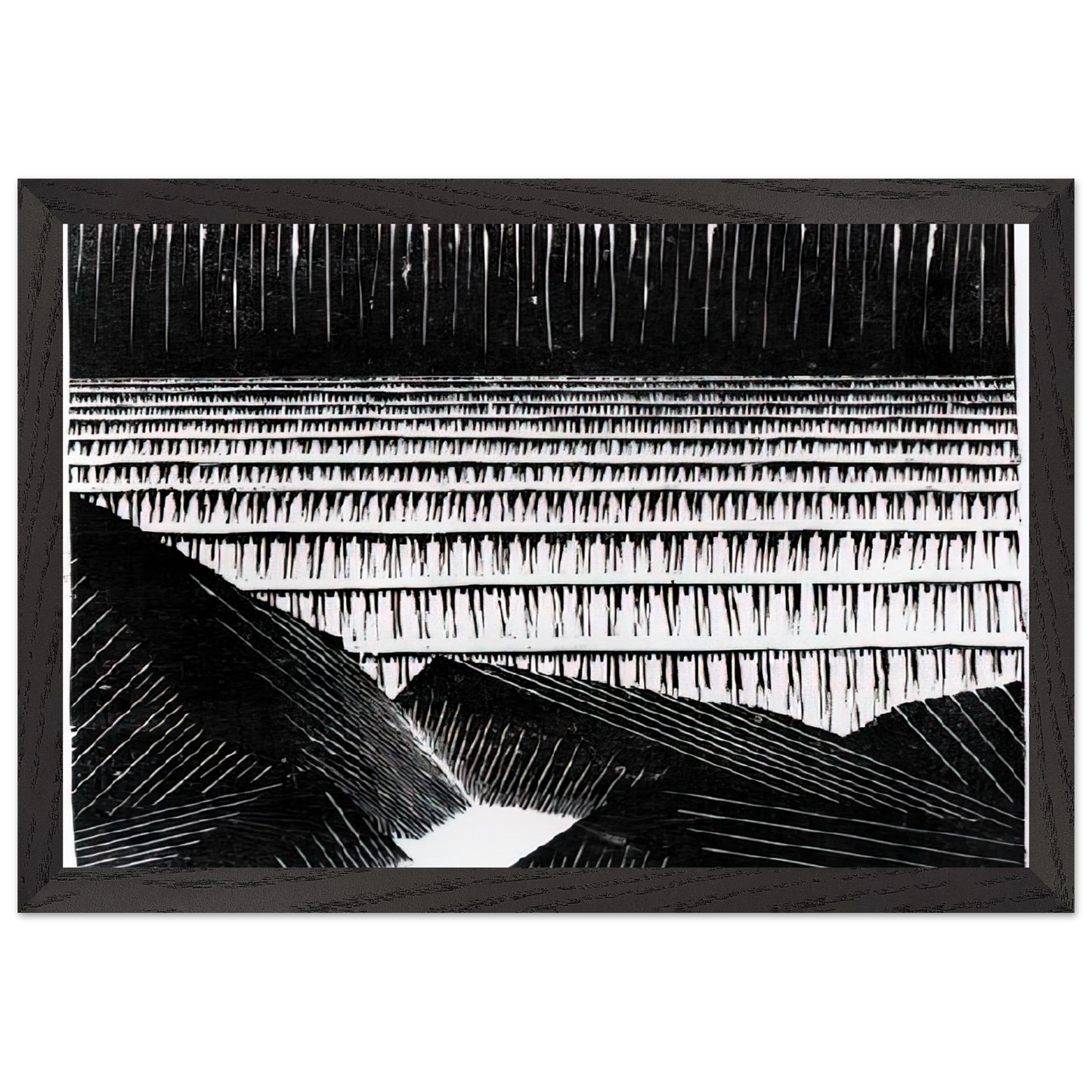 MC Escher - ESCHER (4) Wall Art - 21x29.7 cm / 8x12" - Premium Wooden Framed Poster With Fine Art Paper - Wood frame