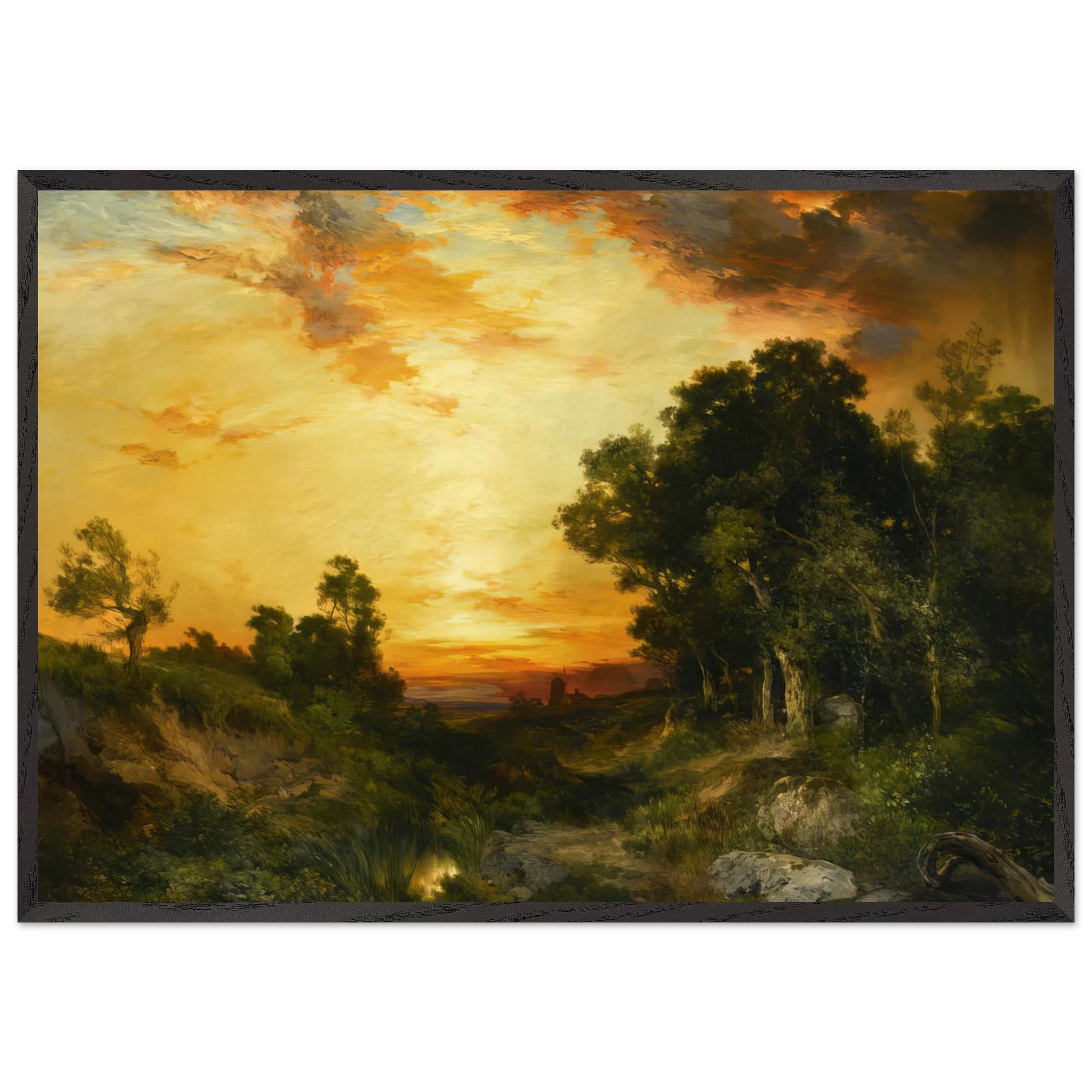 Sunset Amagansett - Thomas Moran Framed Art Print – Black Wooden Frame - Default Title - -Framed Art Print