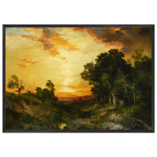 Sunset Amagansett - Thomas Moran Framed Art Print – Black Wooden Frame - Default Title - -Framed Art Print