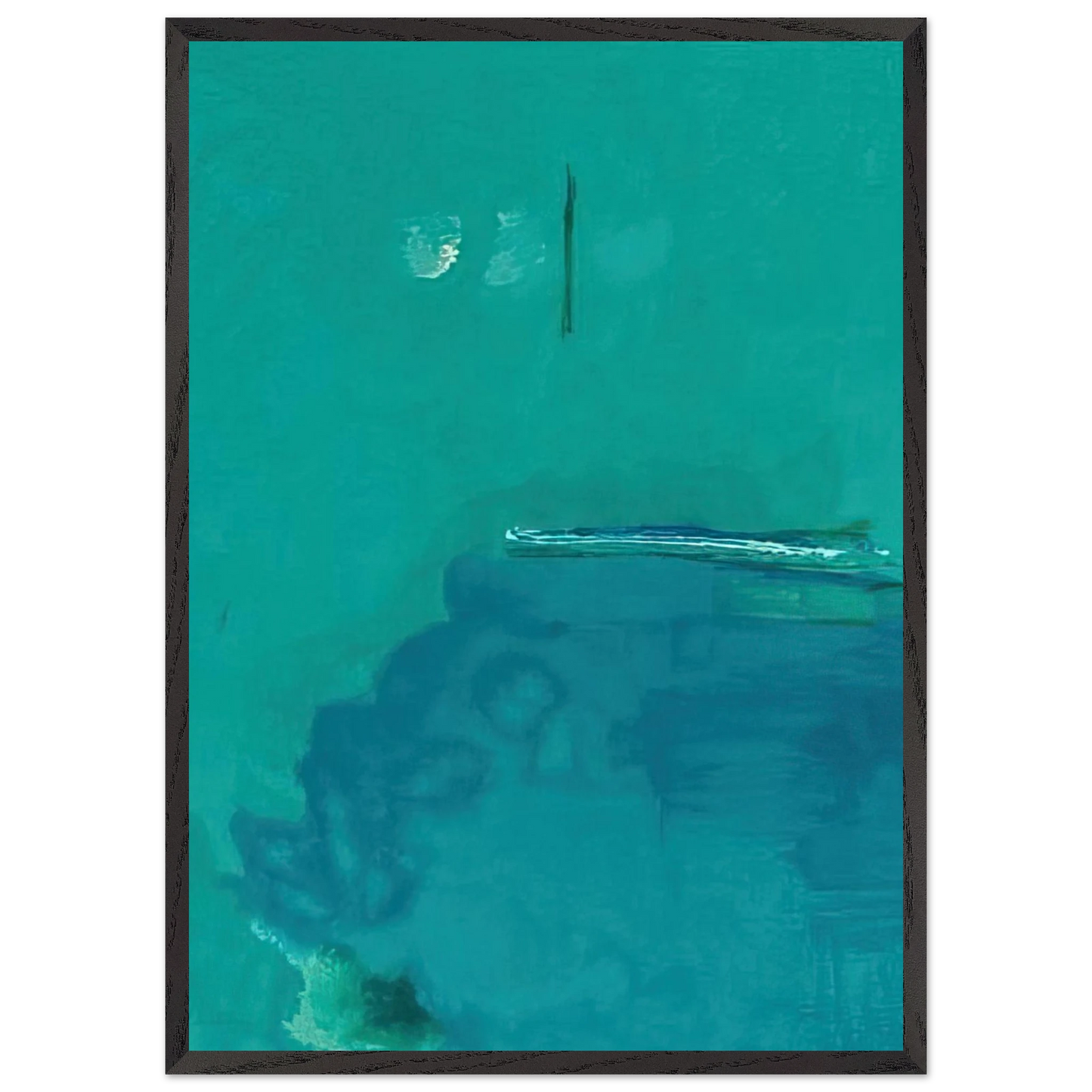 Helen Frankenthaler - Contentment Island - 2004 Wall art - 45x60 cm / 18x24 inches - Premium Wooden Framed Poster With Fine Art Paper - White frame