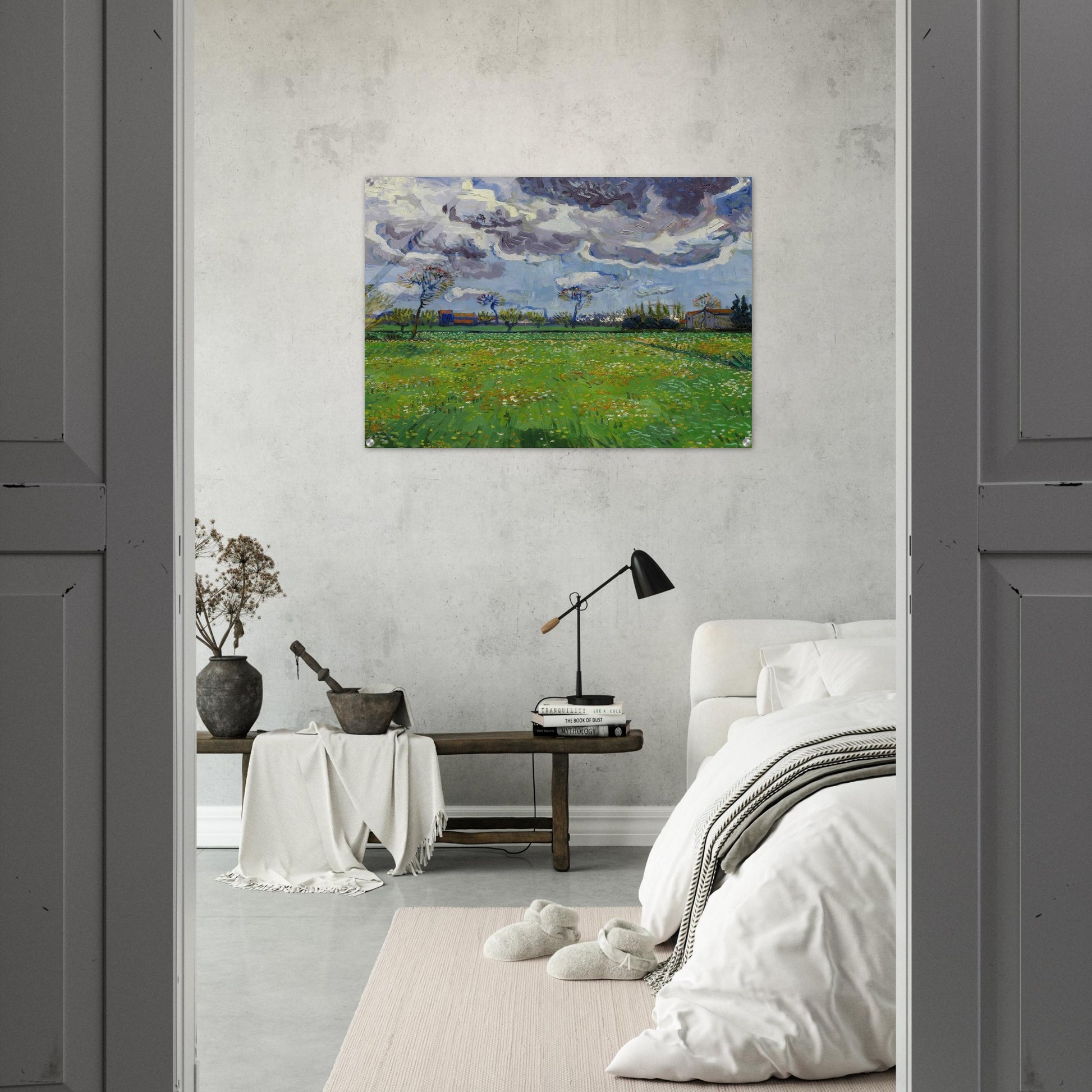 Landscape under a Stormy Sky - Vincent van Gogh Acrylic Print - 70x100 cm / 28x40″ inches