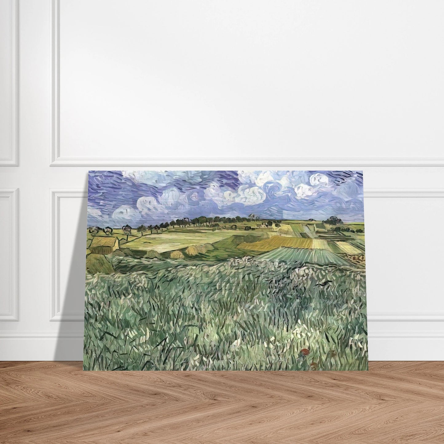 Plain near Auvers - Vincent van Gogh Brushed Aluminum Print - 70x100 cm / 28x40 inches | Vincent van Gogh Aluminum Print | Vincent van Gogh Prints