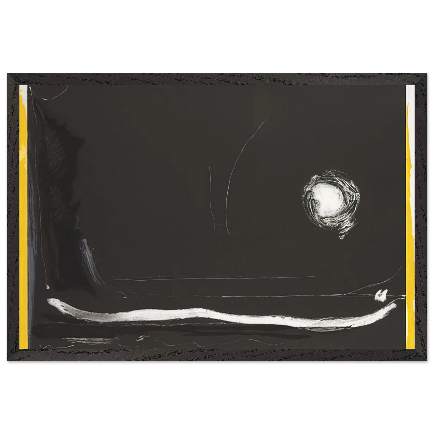 Helen Frankenthaler - Yellow Jack - 1985 Wall art - 20x25 cm / 8x10 Inches - Premium Wooden Framed Poster With Fine Art Paper - White frame
