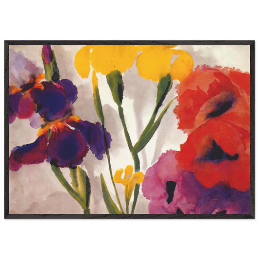 Irises and poppies - Emil Nolde Framed Art Print – Black Wooden Frame - Default Title - -Framed Art Print