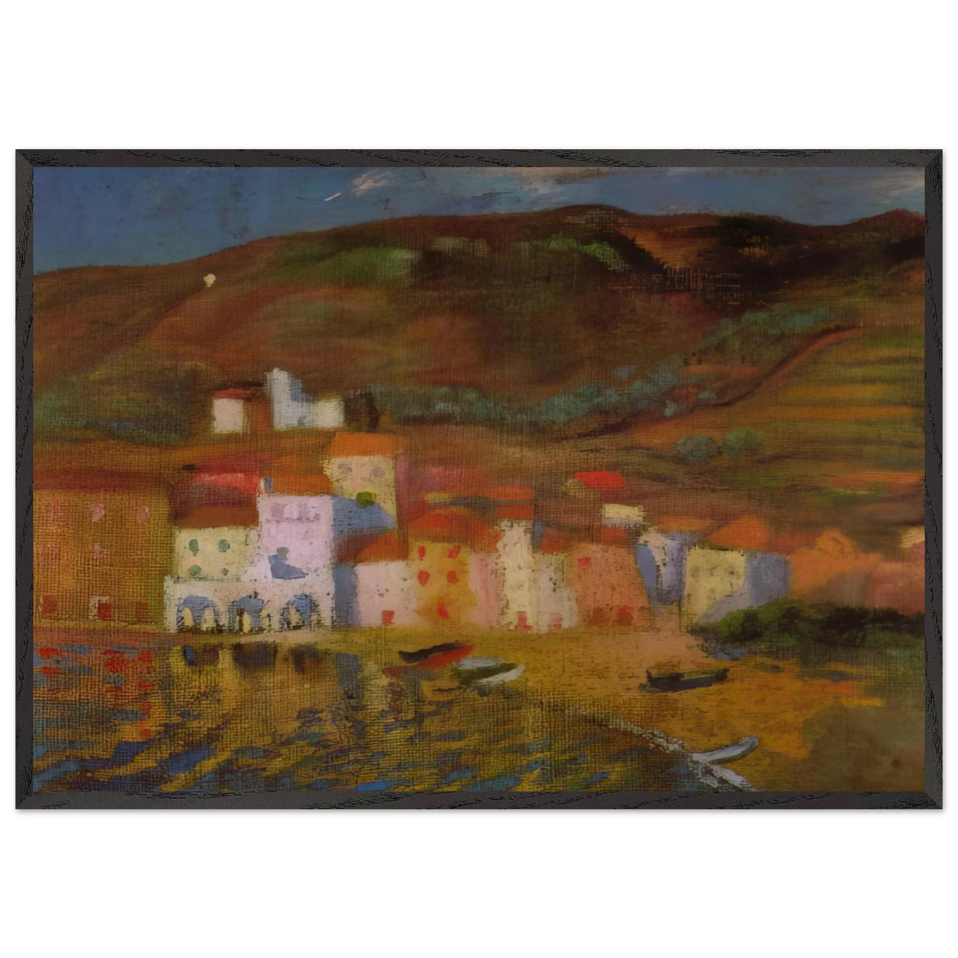 PORTDOGUE AND MOUNT PANI FROM AYUNTAMIENTO - Salvador Dali Framed Art Print – Black Wooden Frame - Default Title - -Framed Art Print