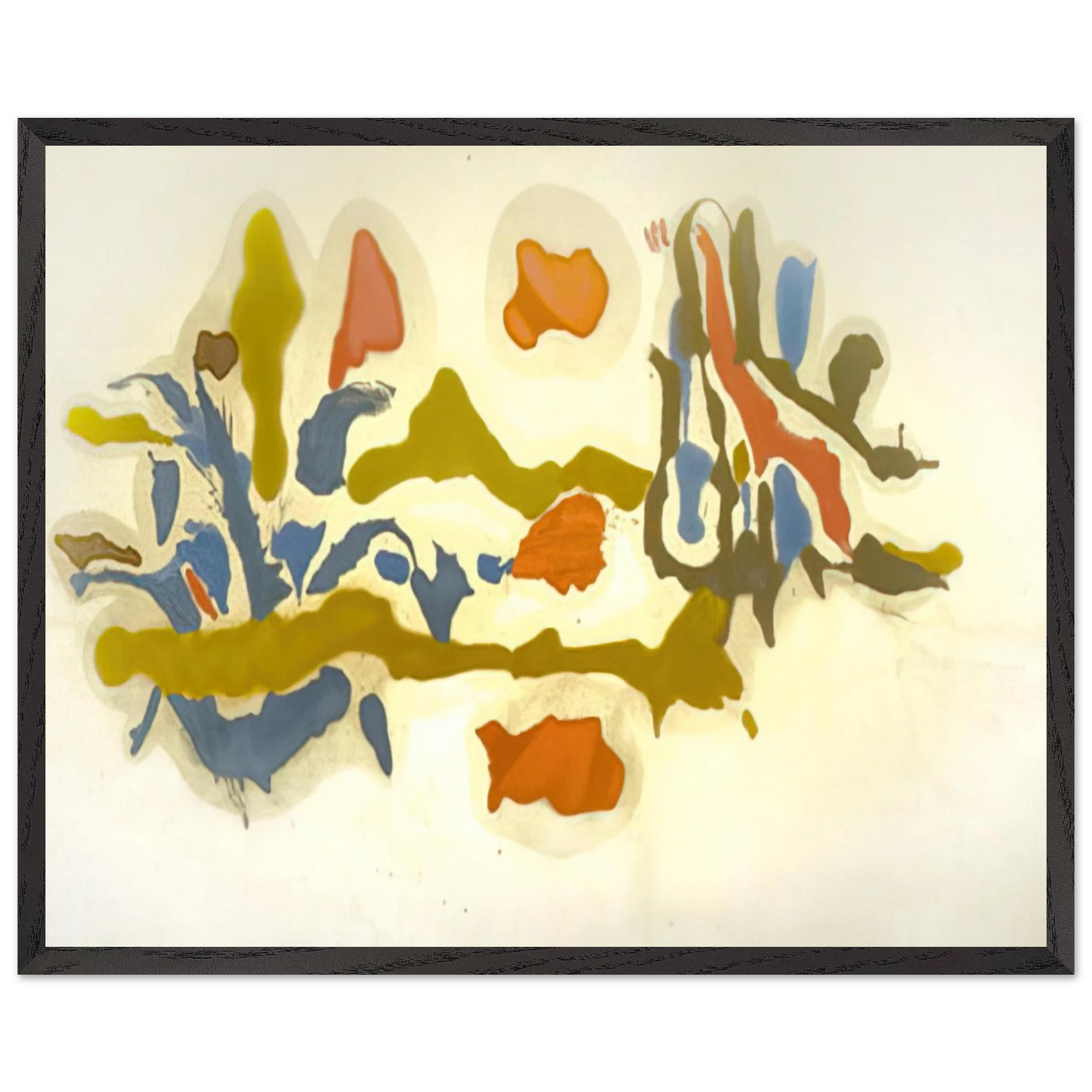 Helen Frankenthaler - Seascape with Dunes - 1962 Wall art - A1 (59.4 x 84.1  cm) - Premium Wooden Framed Poster With Fine Art Paper - White frame