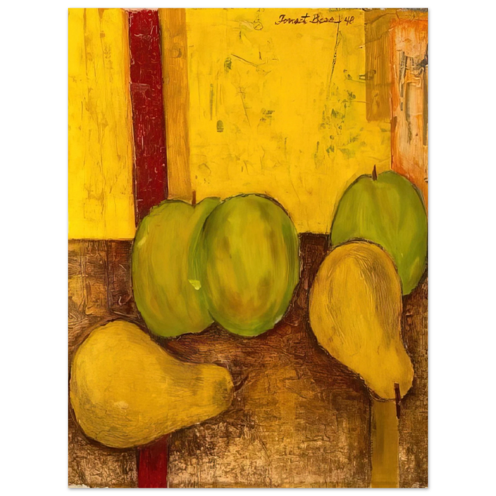 Forrest Bess - Still life with green apples and pears - 1948  75x100 cm / 30x40inches Fine Art Poster