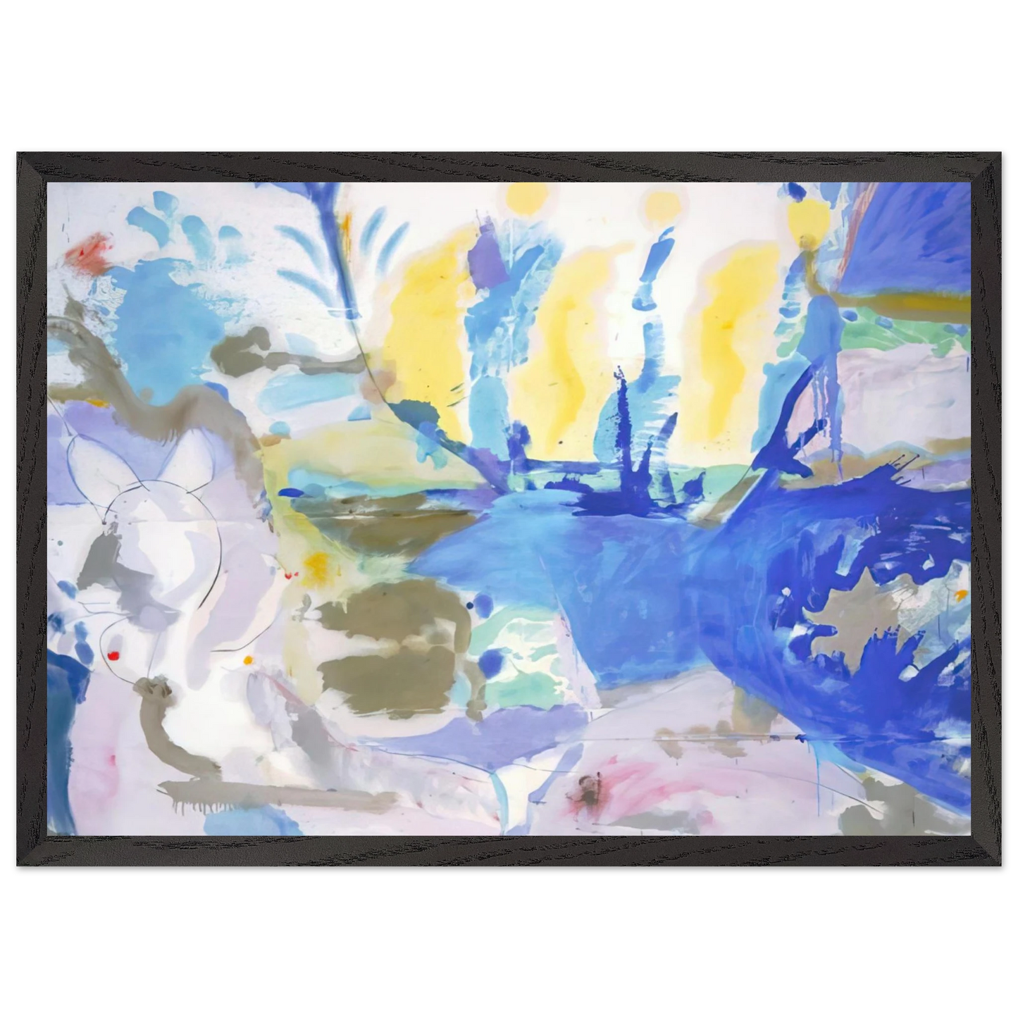 Helen Frankenthaler - Basque Beach - 1958 Wall art - 15x20 cm / 6x8 inches - Premium Wooden Framed Poster With Fine Art Paper - White frame