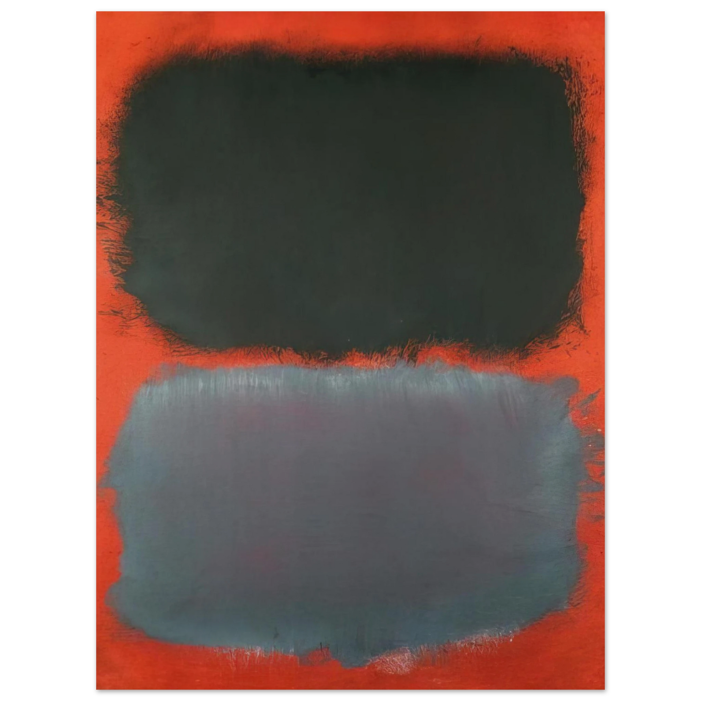 Mark Rothko - Untitled Gray, Gray on Red - 1968 Wall Art - 30x40 cm / 12x16 inches - Premium Wooden Framed Poster With Fine Art Paper - White frame