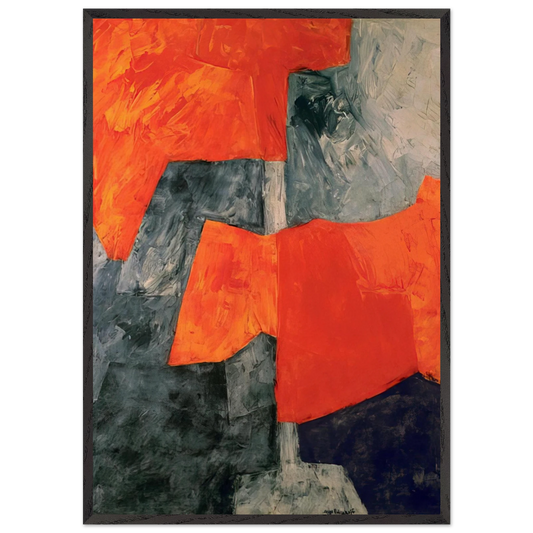 Composition grise et rouge - 1964 - Serge Poliakoff Framed Art Print – Black Wooden Frame - Default Title - -Framed Art Print
