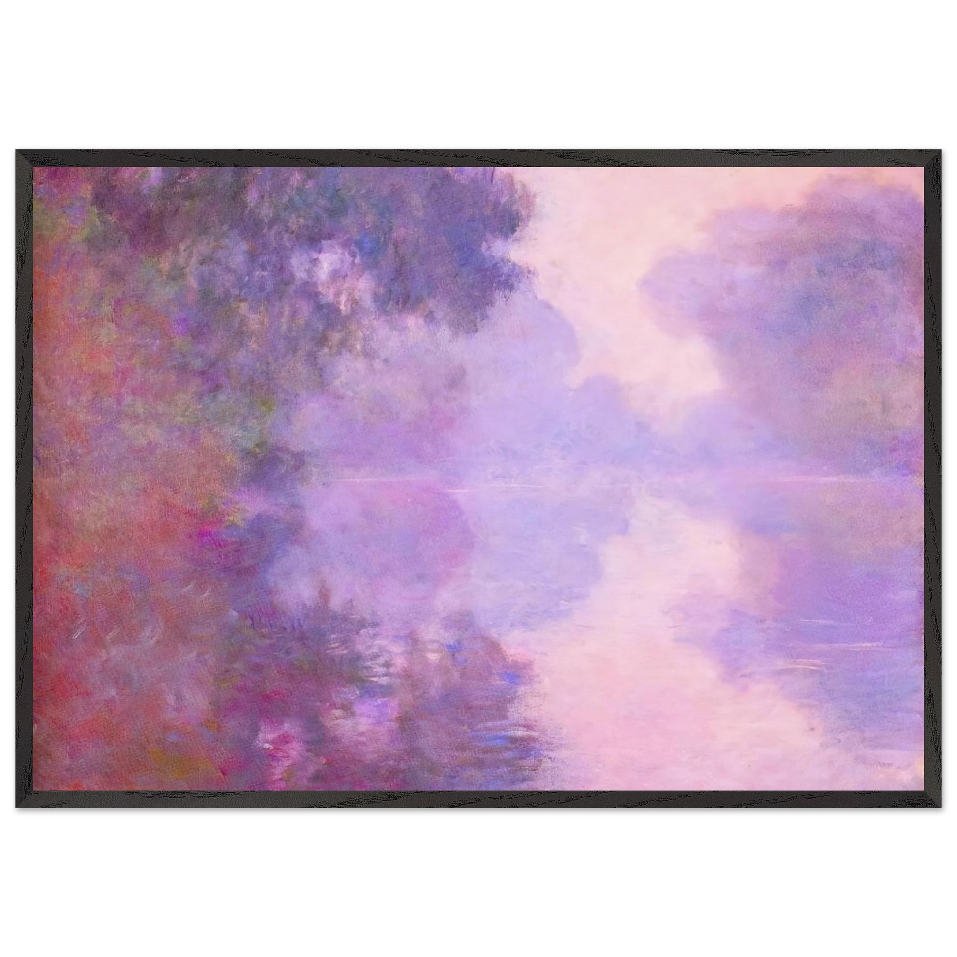 Misty Morning on the Seine - claude monet Framed Art Print – Black Wooden Frame - Default Title - -Framed Art Print
